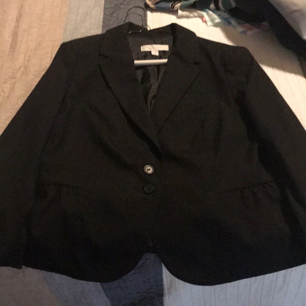 New York & Company Black pinstripe suit jacket